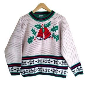 90's Vintage Oversized Ugly Christmas Sweater size Medium Petite Made in USA